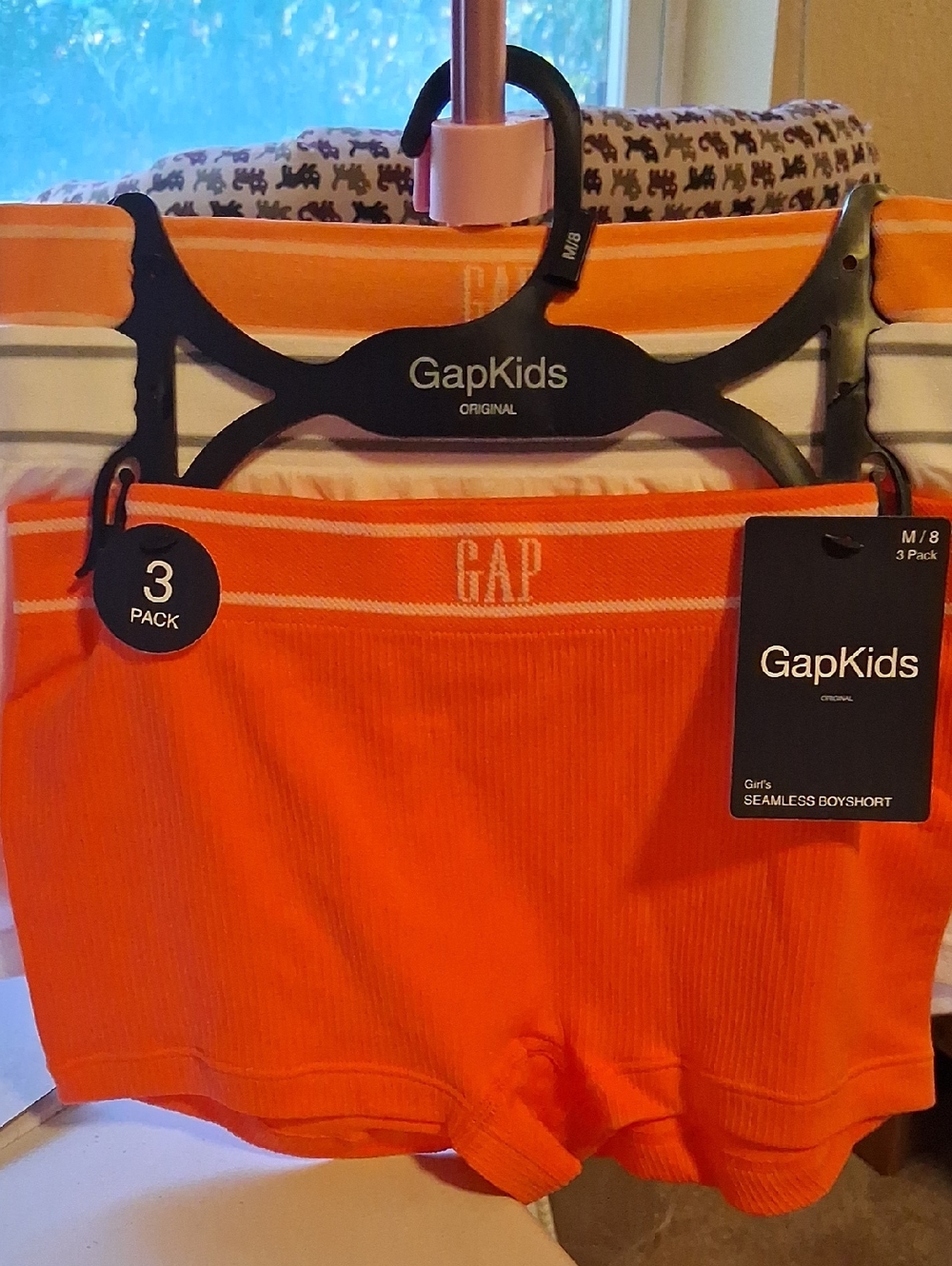 GAP Bright Orange Girl's Seamless Boyshorts (3 Pack)